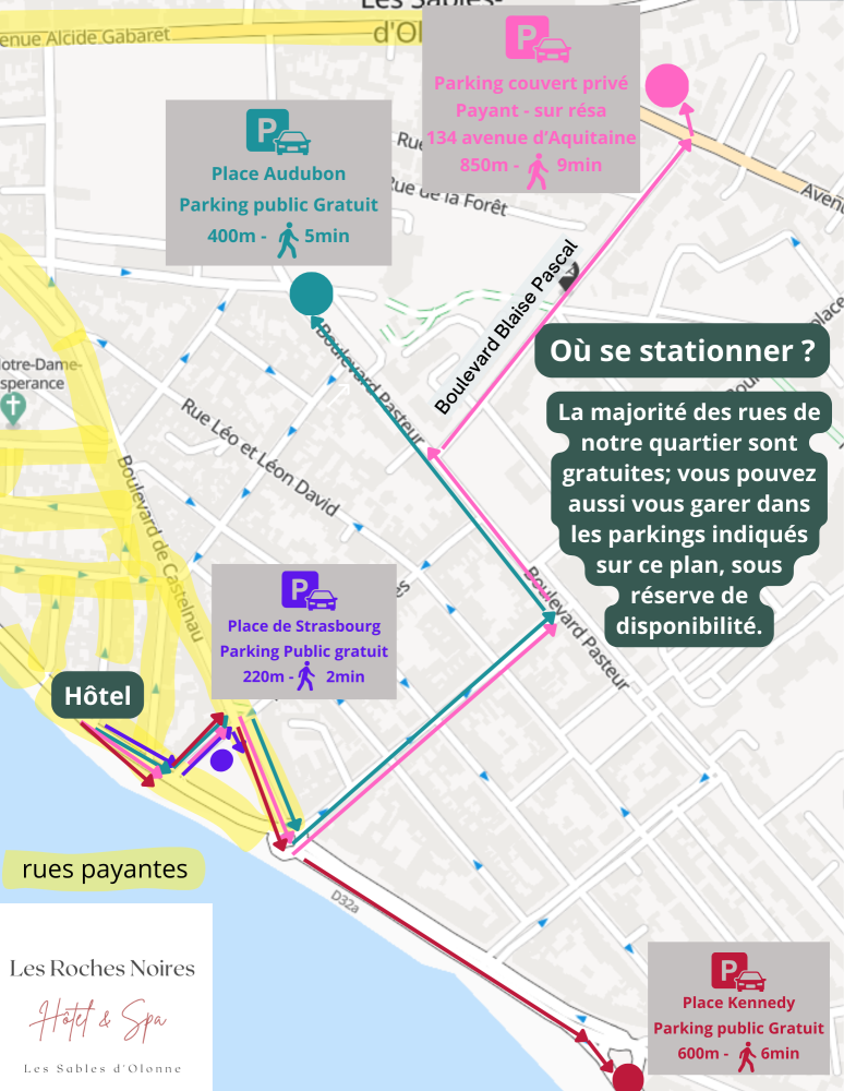 Plan stationnement gratuit Les Sables d'Olonne