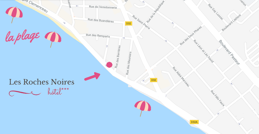 situation Hôtel Les Roches Noires